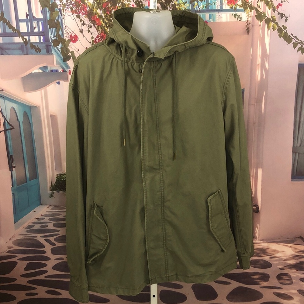 NWT Zara Olive Green Hooded Parka Jacket